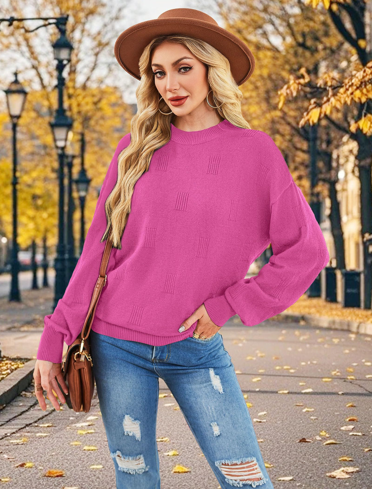 Women's Turtleneck Sweaters - Knit Pullover Long Sleeve Fall Fashion Top