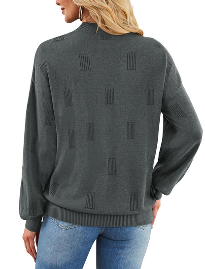 Women's Turtleneck Sweaters - Knit Pullover Long Sleeve Fall Fashion Top