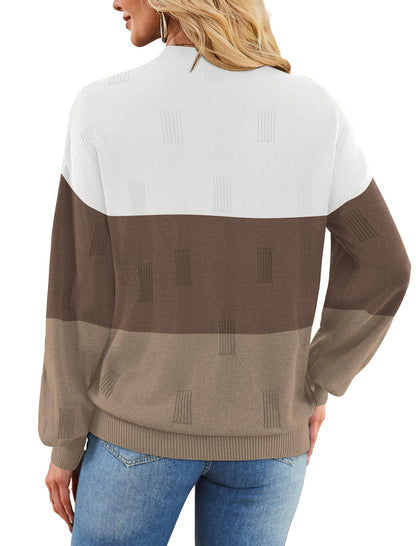 Women's Turtleneck Sweaters - Knit Pullover Long Sleeve Fall Fashion Top