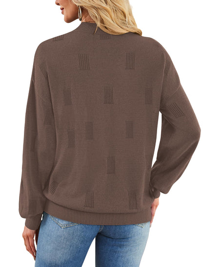 Women's Turtleneck Sweaters - Knit Pullover Long Sleeve Fall Fashion Top