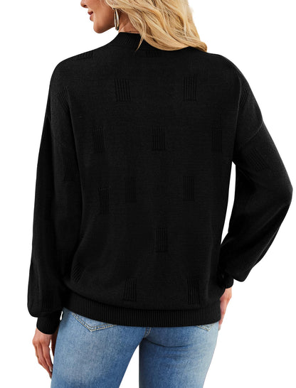 Women's Turtleneck Sweaters - Knit Pullover Long Sleeve Fall Fashion Top