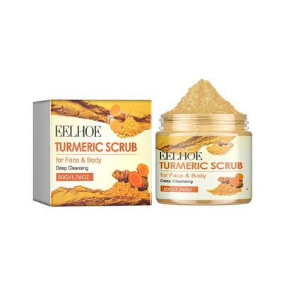 50g Turmeric Scrub for Face and Body Skin Rejuvenating Anti A-cne Brighten Skin Tone Soften Skin Exfoliating Face Care Scrub