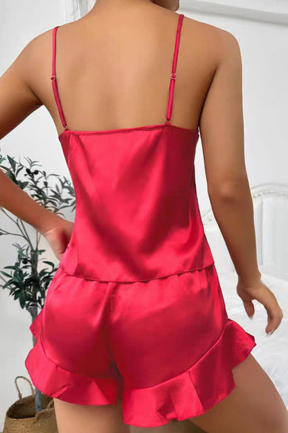 Plus Size Satin Shorts and Cami Sleep Set
