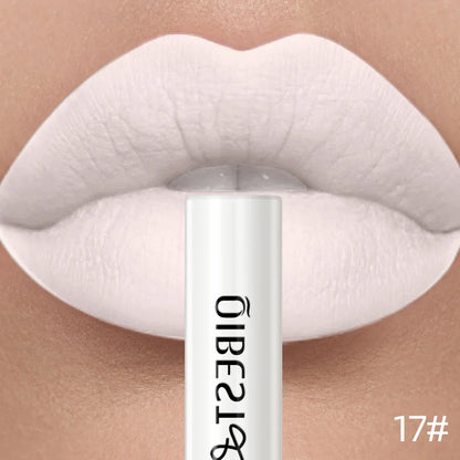 QIBEST Liquid Lipstick Waterproof Velvet Nude Matte Sexy Red Lip Gloss Long Lasting Nonstick Lip Stain Makeup 24 Colors Hots