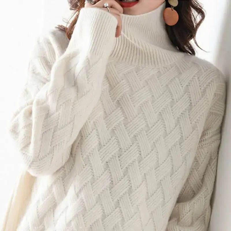 Oversized Cashmere Blend Pullover Sweater for Winter
