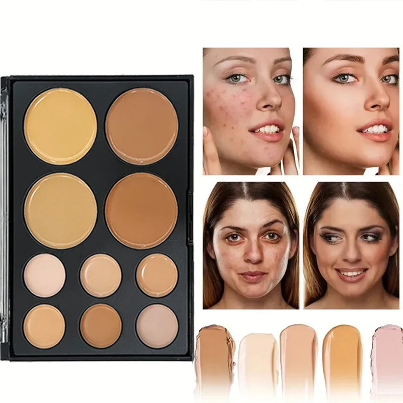 10 Colors Concealer Palette Eye Repairing Base Palette Matte Dark Circles Tattoo Contour Covering Concealer Cream Lasting Makeup