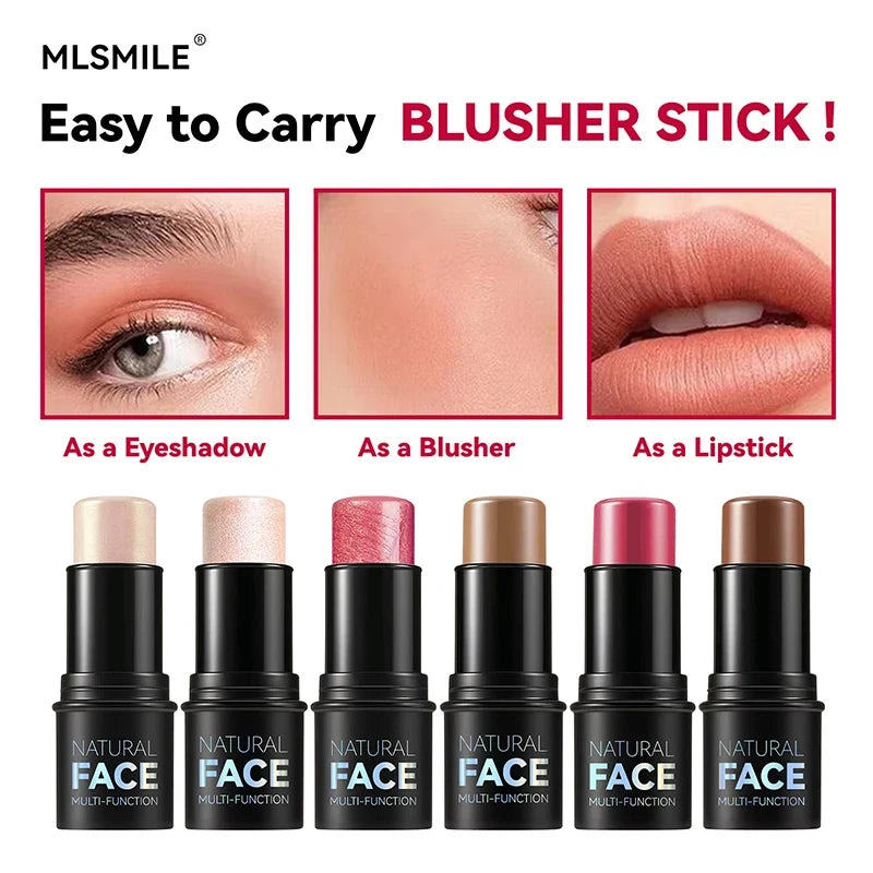 Face Pearl Stone Highlighter Stick Contour Shading Lasting Cheek Stereoscopic Brightening Skin Blush Illuminator Makeup Cosmetic
