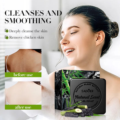 Bamboo Charcoal Handmade Soap Women Cleaner Deep Cleansing Body Whitening Soap Shaving Sabonis Skin Lightening Foam 1box
