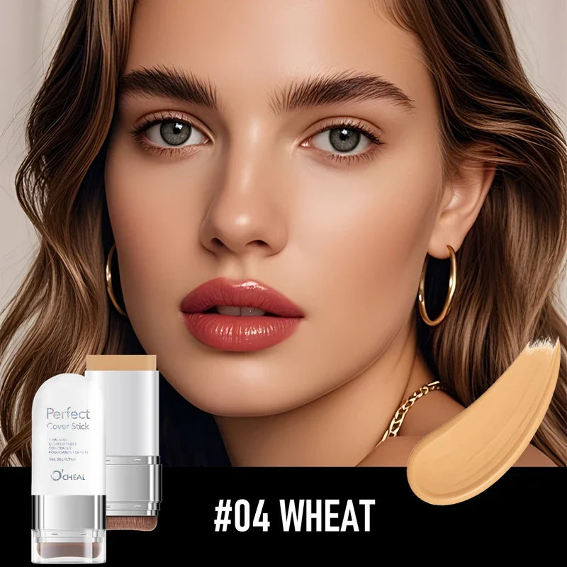 O'CHEAL Perfect Cover Stick Thin And Comfortable Concealer Foundation Cream Stick Instant Natural Waterproof Long-lasting Makeup