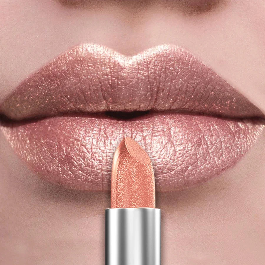 21Colors Bold & Intense Glitter Shiny Metallic Lipstick Pearlescent Lip Tint,Long Lasting Lip Senior Matte Lip Makeup Gifts for