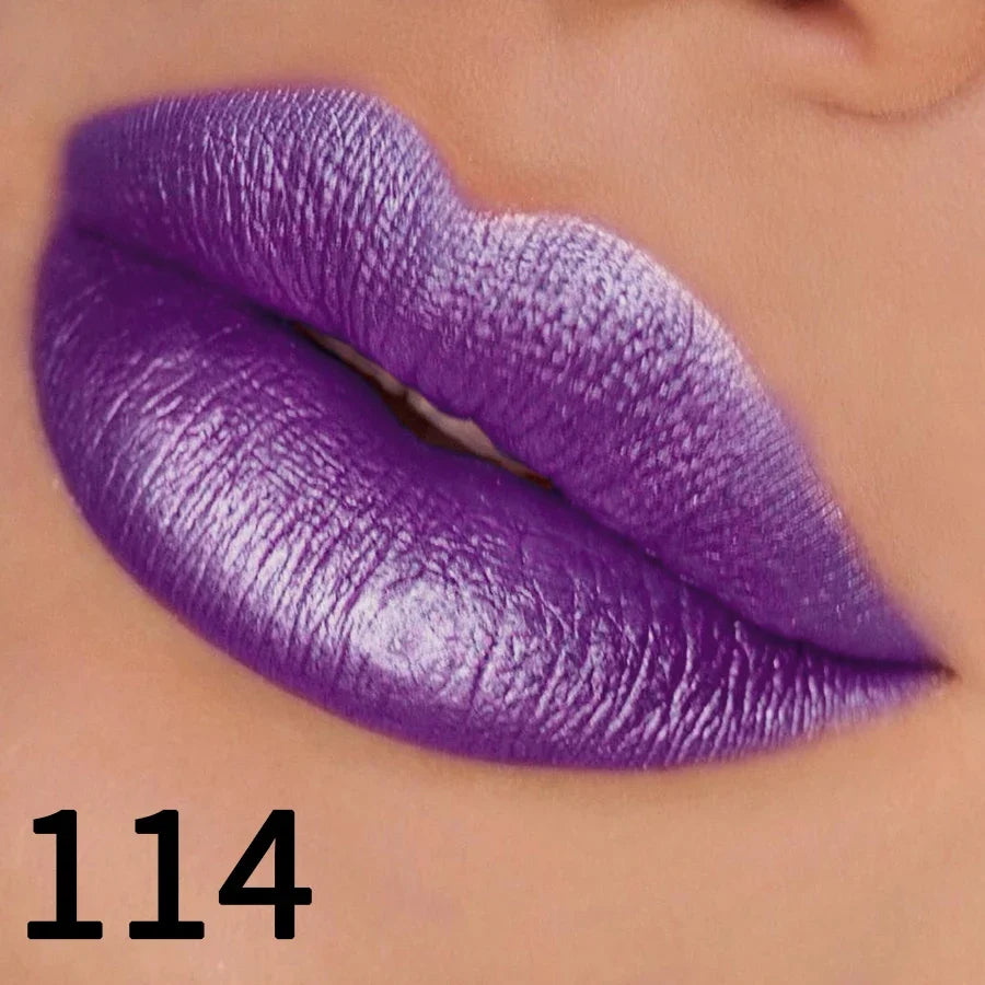 19 colors glitter lipstick hydrating red pink sparkling shine lip color highly pigmented lip tints metallic finish lip makeup
