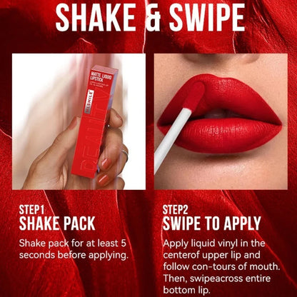 MLSMILE 6 Color Non-stick cup Velvet Satin Gloss Lip glaze Mist Liquid matte lipstick Waterproof long-lasting color liquid