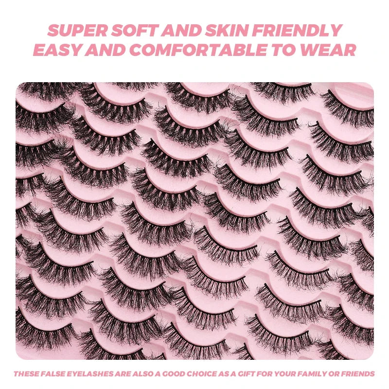 DINGSEN 40 pairs Volume Strip Lashes Faux Mink False Eyelashes Kit Cosmetics Soft Fake Volume Eyelash Extensions Wholesale