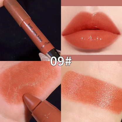 Bright Lipstick Easy to Color Lipstick Color Moisturizing Lip Gloss Easy to Color Lip Glaze Rotating Bright Lipstick Pen Lip Gloss Lipstick European and American Style Nude Brown Red Pink Lipstick Masquerade Lipstick Pen Lip