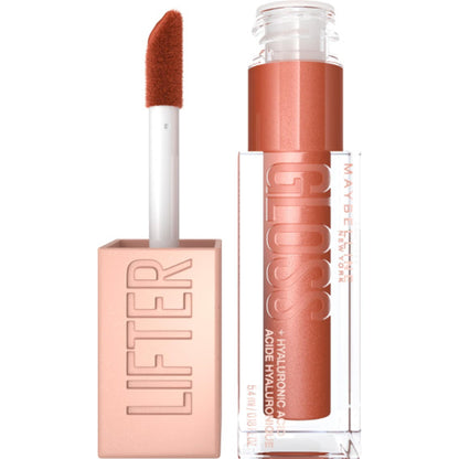 Maybelline Lifter Gloss, Hydrating Honey'd Lip Gloss with Hyaluronic Acid, High Shine for Plumper Looking Lips, Honey, 1 Count