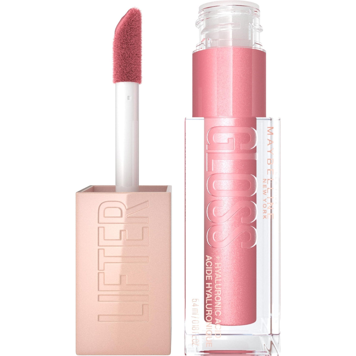 Maybelline Lifter Gloss, Hydrating Honey'd Lip Gloss with Hyaluronic Acid, High Shine for Plumper Looking Lips, Honey, 1 Count