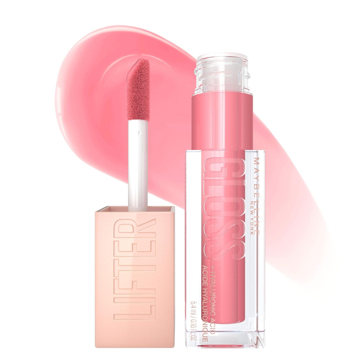 Maybelline Lifter Gloss, Hydrating Honey'd Lip Gloss with Hyaluronic Acid, High Shine for Plumper Looking Lips, Honey, 1 Count