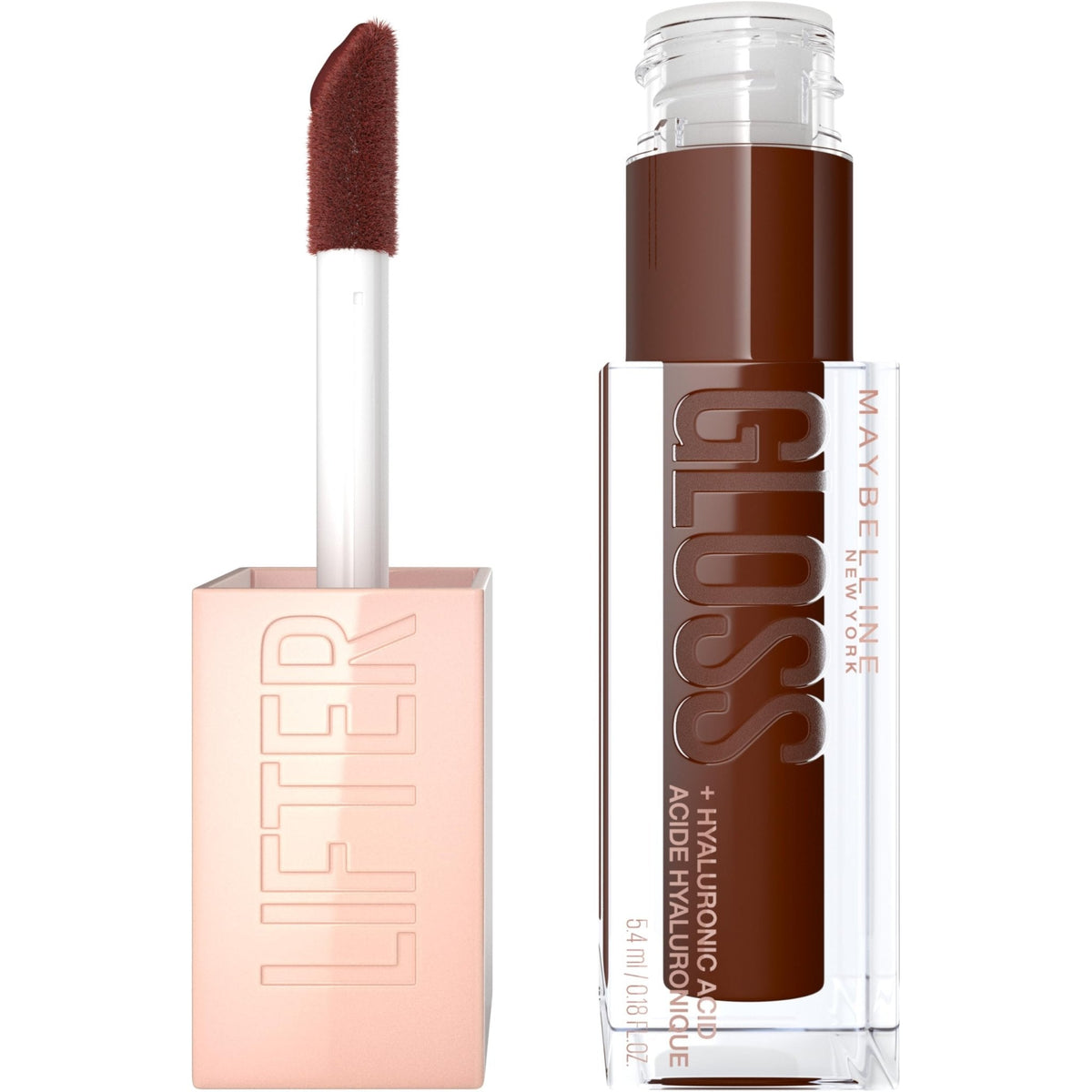 Maybelline Lifter Gloss, Hydrating Honey'd Lip Gloss with Hyaluronic Acid, High Shine for Plumper Looking Lips, Honey, 1 Count