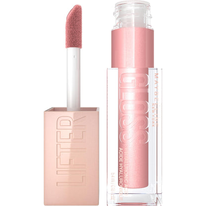 Maybelline Lifter Gloss, Hydrating Honey'd Lip Gloss with Hyaluronic Acid, High Shine for Plumper Looking Lips, Honey, 1 Count