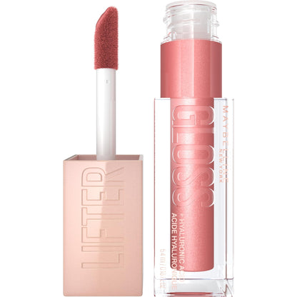 Maybelline Lifter Gloss, Hydrating Honey'd Lip Gloss with Hyaluronic Acid, High Shine for Plumper Looking Lips, Honey, 1 Count