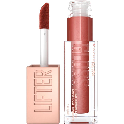 Maybelline Lifter Gloss, Hydrating Honey'd Lip Gloss with Hyaluronic Acid, High Shine for Plumper Looking Lips, Honey, 1 Count