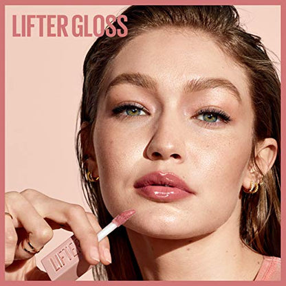 Maybelline Lifter Gloss, Hydrating Honey'd Lip Gloss with Hyaluronic Acid, High Shine for Plumper Looking Lips, Honey, 1 Count
