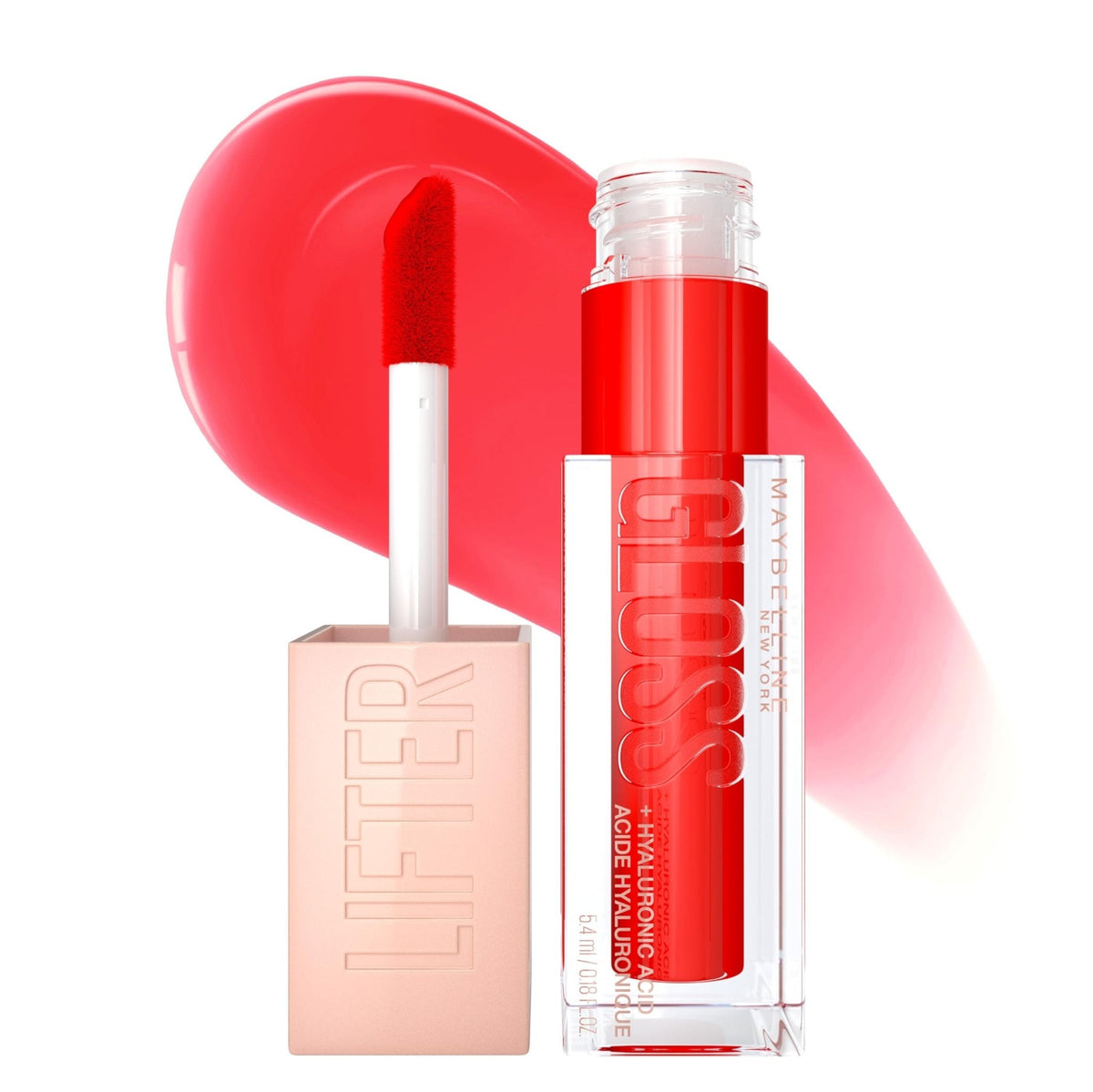 Maybelline Lifter Gloss, Hydrating Honey'd Lip Gloss with Hyaluronic Acid, High Shine for Plumper Looking Lips, Honey, 1 Count