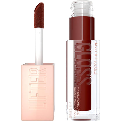 Maybelline Lifter Gloss, Hydrating Honey'd Lip Gloss with Hyaluronic Acid, High Shine for Plumper Looking Lips, Honey, 1 Count