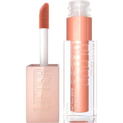 Maybelline Lifter Gloss, Hydrating Honey'd Lip Gloss with Hyaluronic Acid, High Shine for Plumper Looking Lips, Honey, 1 Count