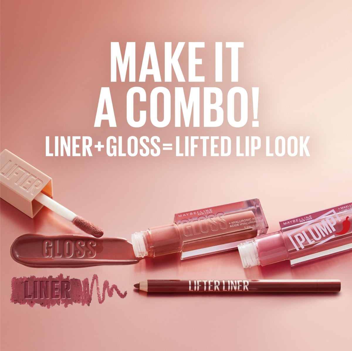Maybelline Lifter Gloss, Hydrating Honey'd Lip Gloss with Hyaluronic Acid, High Shine for Plumper Looking Lips, Honey, 1 Count
