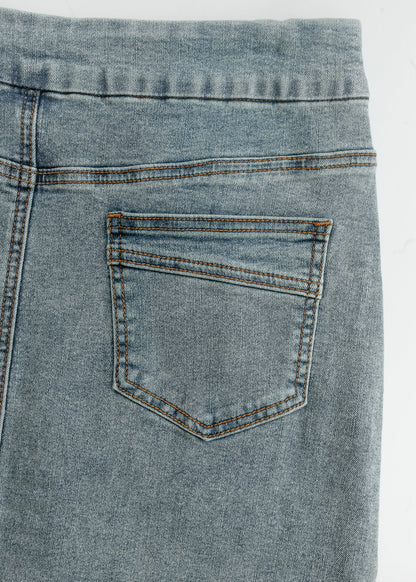 Sandra Classic Wash Midi Denim Skirt