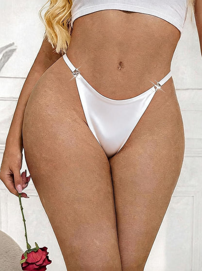 Stretch Thong with Rhinestones